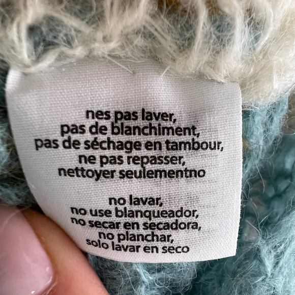 Maiami Multicolor Colorblock Open-Knit Tie-Waist Cardigan Sweater Berlin S/M - Picture 9 of 10